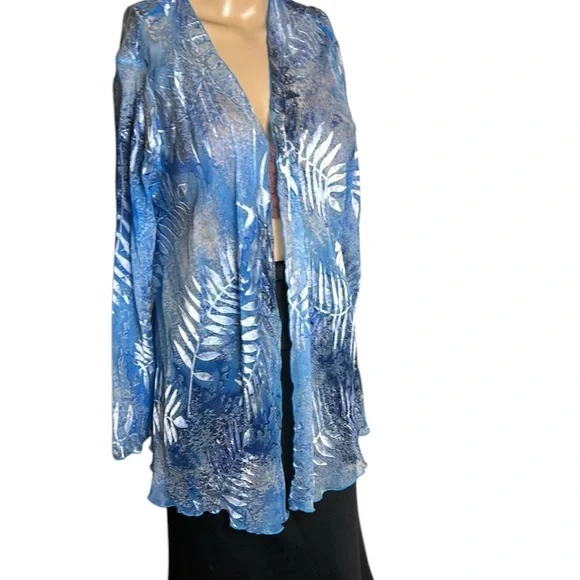 Silk Open front sheer cardigan,silk by Simply silk,ruffle hem,feminine,romantic - Picture 8 of 12